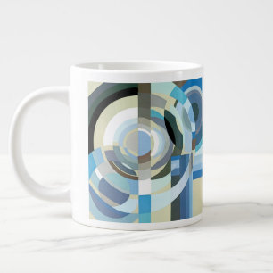 Vintage Art Deco Pochoir Jazz Geometriska Former Jumbo Mugg