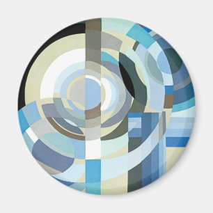 Vintage Art Deco Pochoir Jazz Geometriska Former Magnet