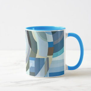 Vintage Art Deco Pochoir Jazz Geometriska Former Mugg