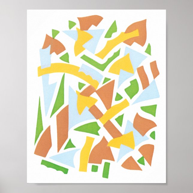 Vintage Art Deco Pochoir Jazz Geometriska Former Poster (Framsidan)