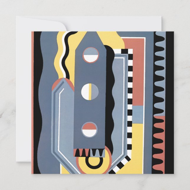 Vintage Art Deco Pochoir Jazz Geometriska Mönster (Framsida)
