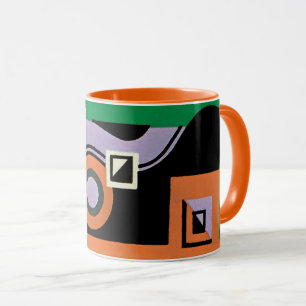 Vintage Art Deco Pochoir Jazz Illustrationsmönster Mugg