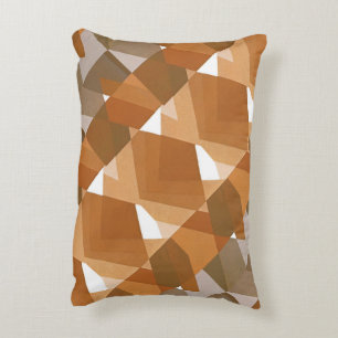 Vintage Art Deco Pochoir Jazz Tan Geometriska Form Prydnadskudde