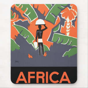 Vintage Art Deco-resor, inföding i afrikansk djung Musmatta