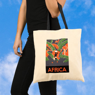 Vintage Art Deco-resor, inföding i afrikansk djung Tygkasse
