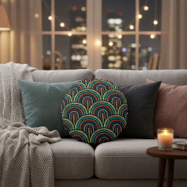 Vintage Art Deco Rund Kudde