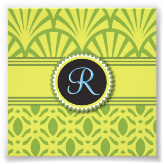 Vintage Art Deco Scalloped Lime Fototryck