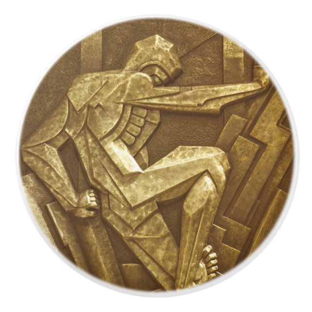 Vintage Art Deco Sculpture FurnMöbler Knopp (Framsidan)