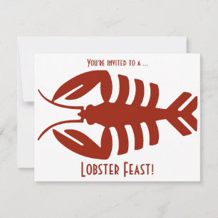 Vintage Art Deco Seafood Lobster Feast Party Inbjudningar