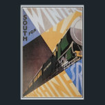 Vintage Art Deco Södra järnvägen och Poster<br><div class="desc">Behöver du hjälp med att ändra storlek? Den här bilden på en annan Zazzle-gåva? Kontakta oss. (Visa kontaktknappen ovanför den här beskrivningen. Högupplöst foto (18, 1 miljoner pixlar, 11, 2 MB Jpeg) av en vintage c. 1930 British Art Deco-reseannonsering för södra järnvägen. Södra järnvägen (SR) var ett brittiskt järnvägsföretag som...</div>