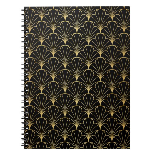 Vintage art deco sömlös mönster anteckningsbok (Framsidan)