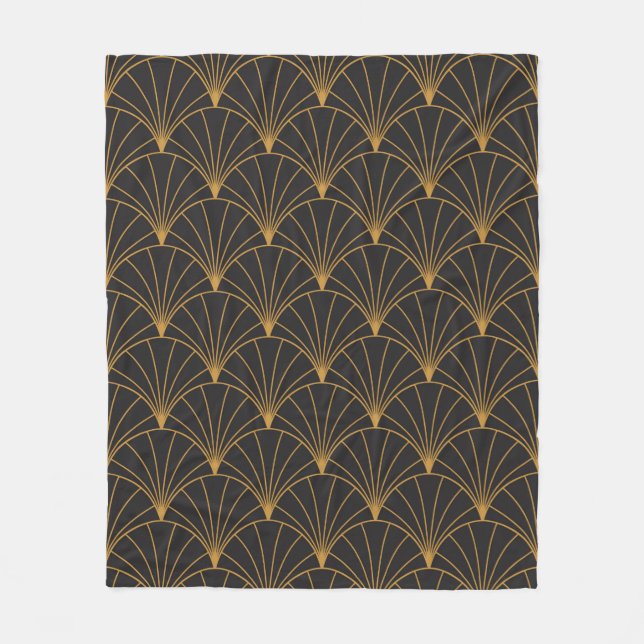Vintage Art Deco Sömlös Mönster. Geometrisk dekor Fleecefilt (Framsidan)