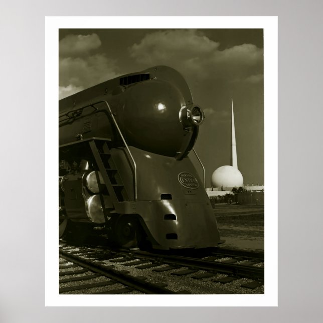 Vintage Art Deco "Steampunk"-lok Poster (Framsidan)