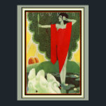 Vintage Art Deco "Summer" Poster 12 x 16<br><div class="desc">Snygg,  vintage,  Art Deco "Sommar"-tidskriften poster 12 x 16</div>