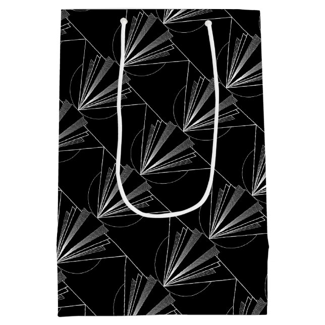 Vintage Art Deco Svart och Vitt Geometriskt  (Baksidan)
