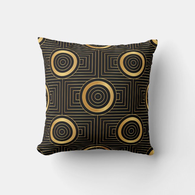 Vintage Art Deco Tapet Mönster Kudde (Framsida)