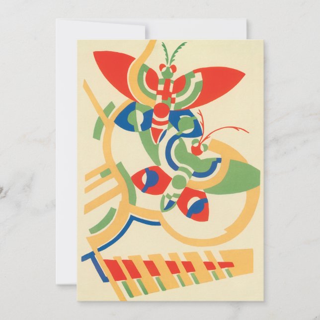 Vintage Art Deco Trädgårdsfladdermöss Inbjudan (Framsida)