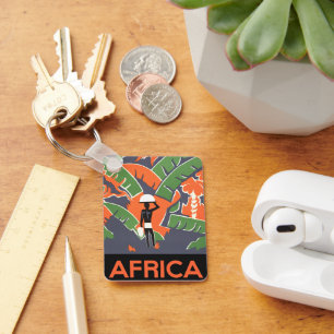 Vintage Art Deco Travel, infödd i afrikansk ungel Nyckelring