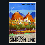 Vintage Art Deco Travel Poster Swiss Sion Valais<br><div class="desc">En reproducerad kopia av en schweizisk reseaffisch på 1930-talet med Sion, huvudstad i Valais, är också en av de viktigaste förhistoriska platserna i Europa. Den här konsthandlingen poster de slående sten-formationerna Valeria och Tourbillon. Bland de olika markområdena finns Basilique de Valère och Château de Tourbillon. Simplon-linjen från Lausanne till Brig...</div>