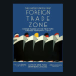 Vintage Art Deco USA:s första Zona avtal om utrike Poster<br><div class="desc">Detta är ett digitalt utökat tryck av en vintage från 1937 Art Deco WPA poster för New York Department of Docks,  som visar fem havslinjer och har titeln "Förenade Staternas första zon för utrikeshandel". Även om bakgrunden till färg härletts från den ursprungliga designen kan du anpassa den.</div>