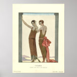 Vintage Art Deco Vesper Evening Dress Fashion Poster<br><div class="desc">This is a digitally enhanced print of a vintage 1923 Art Deco Vesper evening dresses fashion plate.</div>