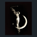 Vintage Art Deco Woman i Måne Goddes Artwork Poster<br><div class="desc">Vintage Art Deco Woman i Måne Goddes Artwork</div>