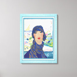 Vintage Art Deco Woman Idrottsman Canvastryck
