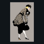 Vintage Art Deco Woman in Leopard Print Jacka Poster<br><div class="desc">Vintage illustration art deco-design med en elegant och en sofistikerad blond dam som är klädd i en falsk leopard-djuravtryck faux päls jackar och matchar hatt.</div>