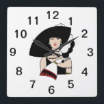 Vintage Art Deco Woman Wearing Hat Handskar Färg Fyrkantig Klocka<br><div class="desc">Vintage Art Deco Fashionable Woman Wearing a Big Hat & Glove Anpassade Invitations and assets with a stilized vintage art deco image of a mode 1920s - 1930s women with a big hat and handves. Du kan enkelt anpassa de här produkterna genom att lägga till fält, ta bort befintlig fält,...</div>