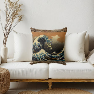 Vintage Art Den Underbara vågen av japanska konstn Kudde