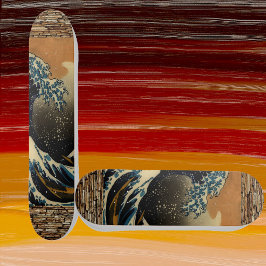 Vintage Art Den Underbara vågen av japanska konstn Mini Skateboard Bräda 18,5 Cm