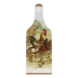 Vintage Art Farm Chickens