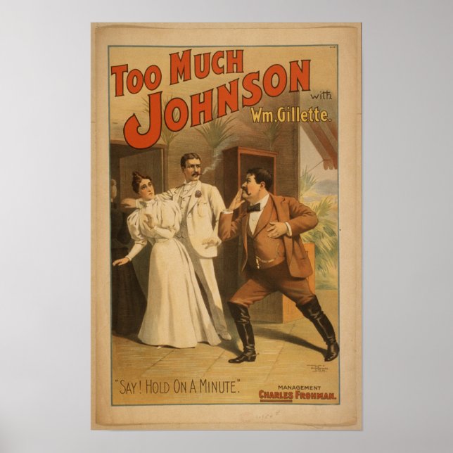 Vintage Art för mycket Johnson Poster (Framsidan)