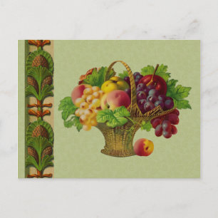 Vintage Art Fruit Basket vykort