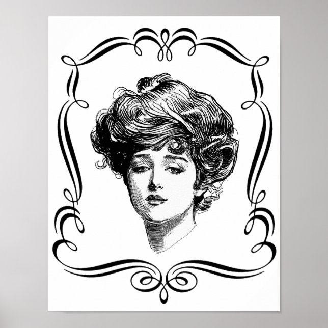 Vintage Art Gibson Girl Poster (Framsidan)