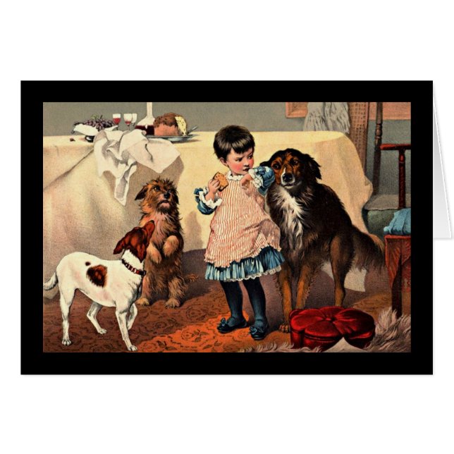 Vintage Art Hälsningskort (Framsidan Horizontal)