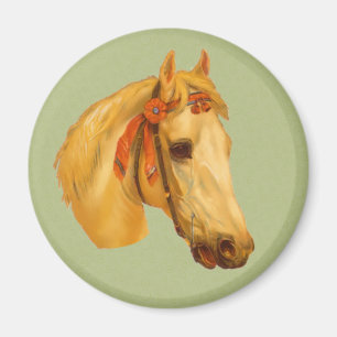 Vintage Art Horse Head Teckning Magnet