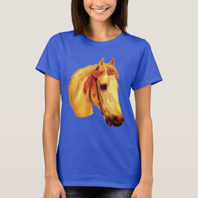 Vintage Art Horse T Shirt (Framsida)