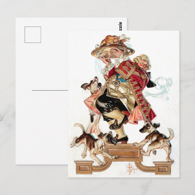 Vintage Art Humoral Thanksgiving Postcard Vykort (Fram/baksida)