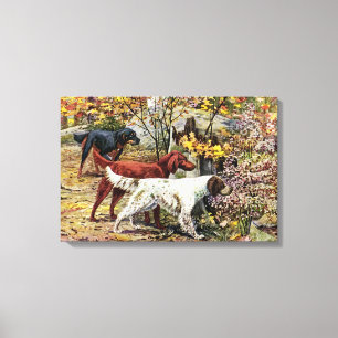 Vintage Art Hundälskares-inställningar Canvastryck