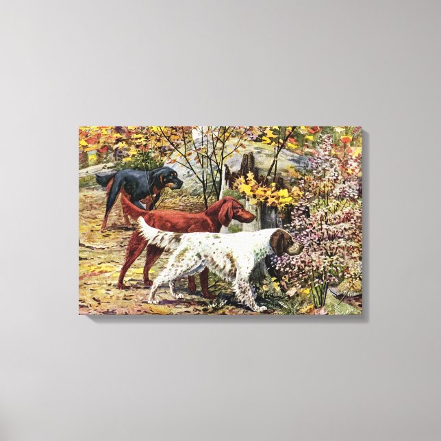 Vintage Art Hundälskares-inställningar Canvastryck (Framsida)