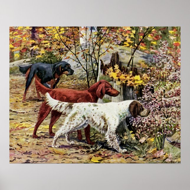 Vintage Art Hundälskares-inställningar Poster (Framsidan)