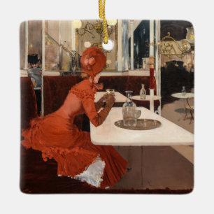 Vintage Art - i Cafe - Fernand Lungren Julgransprydnad Keramik