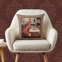 Vintage Art - I Kaféet - Fernand Lungren Square Kudde