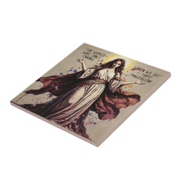 Vintage Art Maria Magdalena Citat Kakelplatta