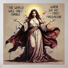 Vintage Art Maria Magdalena Citat Poster