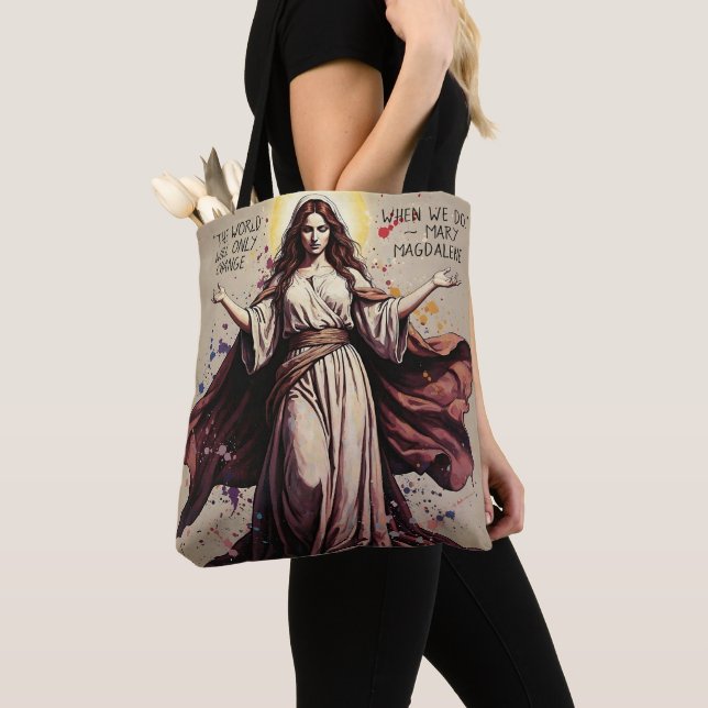 Vintage Art Maria Magdalena Citat  Tygkasse (Närbild)