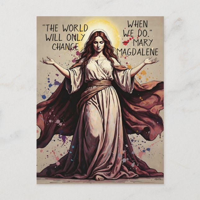 Vintage Art Mary Magdalene Quote Vykort (Framsida)