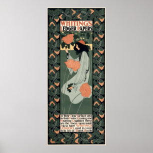 Vintage Art nouveau 1890 och Will Bradley Poster