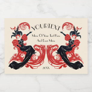 Vintage Art nouveau 1920's Flapper Girls-mall Mat Etiketter